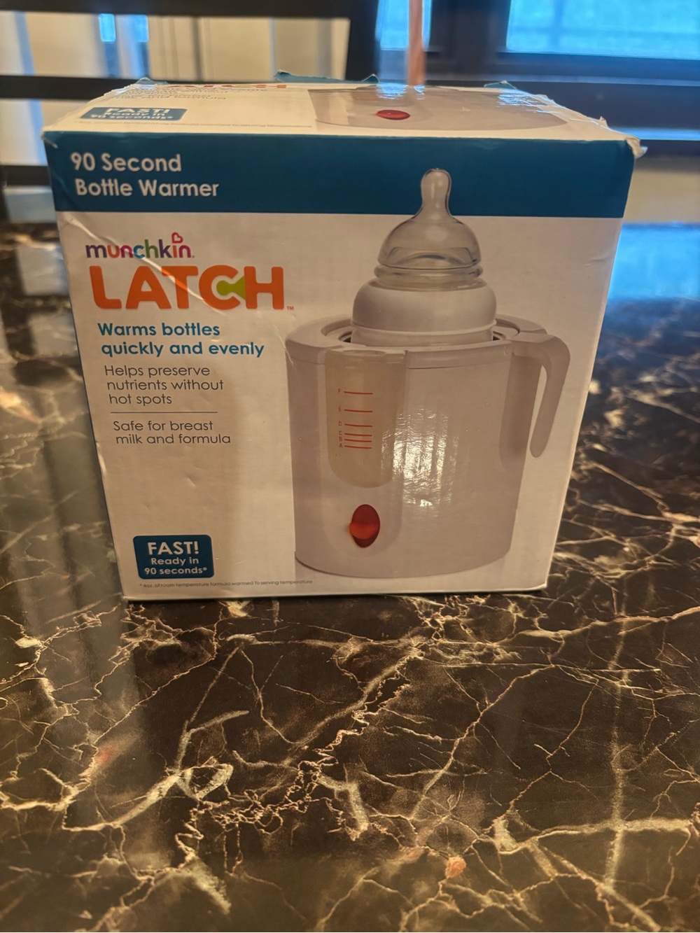 Munchkin LATCH 90 Second Bottle Warmer - White with Orange Accents